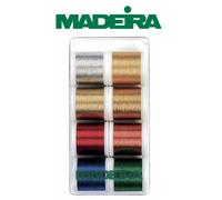 Madeira Classico Metallico Filo Scatola 8 X 200m Spolette - Blu Rosso Verde Oro