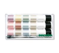 Madeira Filo 100% Cotone - Cucito a Mano e a Macchina, per Cucito e Ricamo, Quilting 100% Viscosa - 18 x 200 m, Colori Vivaci