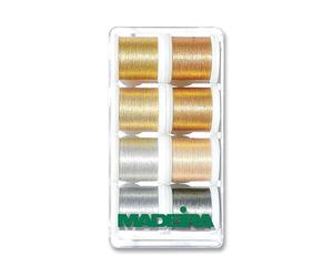 Madeira Filo metallico liscio - Cucito a mano e a macchina, per cucito e ricamo, estremamente flessibile e resistente - 8 x 200 m, colori assortiti