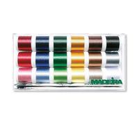 Madeira Filo Neon - Cucito a Mano e a Macchina, per Cucito, Ricamo, Tessuti Resistenti, Abbigliamento da Esterno e da Lavoro 100% Poliestere - 18x400 m, Colori Assortiti