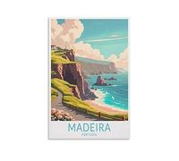 Madeira Portogallo, poster vintage di viaggio con paesaggio 20 x 30 cm, stampa artistica da parete su tela, poster decorativo moderno per camera da letto familiare