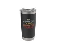 Madelyne Name Madelyne Personalized Name First Given Bicchiere termico in acciaio inox doppia parete