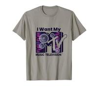 Mademark x MTV - Il logo ufficiale MTV con altoparlanti Boom Box in viola blu Maglietta