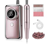 Madenia Fresa per Unghie 35000RPM, Lima per Unghie Elettrica Professionale Portatile, Senza Filo Fresa Unghie Gel Manicure e Pedicure Elettrico, USB Ricaricabile Fresa Unghie ,Nail Drill, Rosa