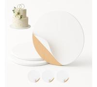MADERICO Tavole in legno per torte - Basi rotonde resistenti da 20 cm, 25 cm e 30 cm - Spessore 3 mm - Confezioni da 3, 6 o 12 - Ecologici e durevoli (3, 30 cm)