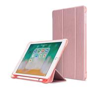 MadeRy Custodia iPad 2018 & 2017 9.7" / iPad PRO 9.7" / iPad Air 2 / iPad Air, Sottile Leggero Trifold TPU Smart Cover con Protettivo Portapenne e Auto Svegliati/Sonno, Oro Rosa