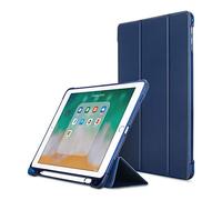MadeRy Custodia iPad 2018 & 2017 9.7" / iPad PRO 9.7" / iPad Air 2 / iPad Air, Sottile Leggero Trifold TPU Smart Cover con Protettivo Portapenne e Auto Svegliati/Sonno, Blu Navy