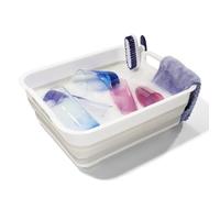 madesmart Lavello pieghevole grigio bianco Sinkware Collection pieghevole per una facile conservazione e maniglie salvaspazio per la portabilità senza BPA