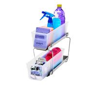 madesmart Mini Organizer a Due Livelli con divisori sotto Il lavandino, Plastica, Frost