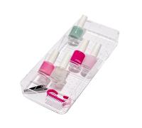 madesmart Piccolo vassoio trasparente angolato, collezione bagno, per riporre e organizzare smalti e cosmetici, senza BPA