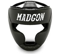 MADGON Caschetto Boxe - Incredibile Capacità di Assorbimento dei Colpi - Casco Combattimento Integrale - Perfetta Visibilità - Caschetto Kick Boxing, MMA, Boxe, Sparring - Borsa Inclusa