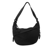 MadGrandeur Borse a tracolla in nylon per le donne, borsa a mezzaluna media alla moda, borsa leggera da donna sopra la borsa a tracolla con cerniera, nero, Medium