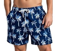 MADHERO Costume da bagno da uomo vintage floreale ad asciugatura rapida, pantaloncini da spiaggia con fodera in rete