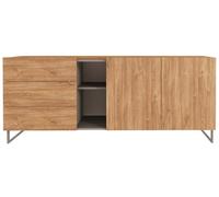 Madia 1055 rovere miele con 3 cassetti 2 ante e nicchie a giorno colore tortora