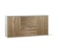 Madia 2 Ante 4 Cassetti 174x84x41 cm Ossido Bianco/Noce Stelvio