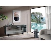 Madia 3 ante mobile moderno antracite con vetro specchiato fumè CIC-569