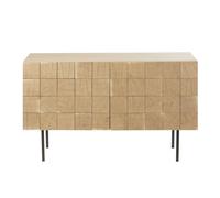 Madia a 2 ante con impiallacciatura in rovere effetto scacchi 125 cm