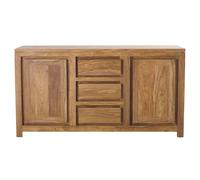 Madia a 2 ante e 3 cassetti in massello di legno di sheesham 160 cm