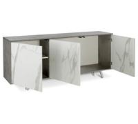 Mobile Madia 3 ante con apertura a spinta H74 L177 P41 struttura Bianco ossido f