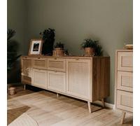 Calicosy Credenza a 4 ante 2 cassetti L180 cm - Stampa effetto rattan