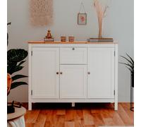 Madia Bergen57 con 3 ante e 1 cassetto bianco e top artisan oak