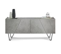 Madia-Buffet 4 ante Emma con gambe nere, Grigio Cemento
