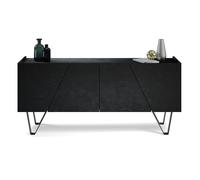 Madia-Buffet 4 ante Emma con gambe nere, Nero Cemento