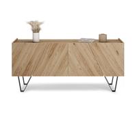 Madia-Buffet 4 ante Emma con gambe nere, Rovere Naturale