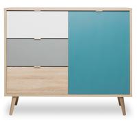 Madia CALIOPE a 3 cassetti e 1 anta in laminato. LAP 103x87x40 cm