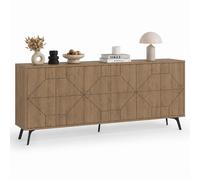 Madia con 6 Ante Credenza Design Geometrico Moderno in Legno 184x77 cm Rovere