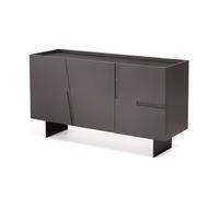Madia credenza 3 ante inserti Marmo Nero scocca Antracite con 2 piedini GIRONA
