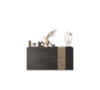 Madia Design Moderno 3 Ante Venus 181x44x84 cm Titanio E Rovere Cadiz