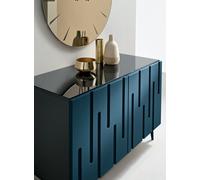 Madia design moderno mobile 2 ante rettangolare con vetro per salotto CIC-592