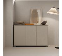 Madia in legno Grigio a 3 ante e 2 vani con ripiani KYLA 130 cm