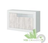 MADIA MOBILE INGRESSO CREDENZA BASSO 3 ANTE 144X42X87 CM COLORE BIANCO FRASSINO