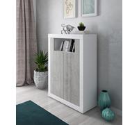 MADIA MOD. RAVEN CM 105X42 H. 143 BIANCO FRASSINATO E CEMENTO