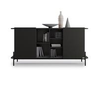 Madia Olivia con 2 ante (167x40,3x81,7 cm), Nero Frassino