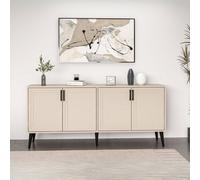 Madia Prime con 4 ante colore cashmere con maniglie e piedini neri