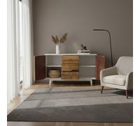 Madia Scandinavo 2 Ante e 3 Cassetti Legno 142x83h cm Marrone/Bianco DecHome