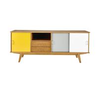 Madia vintage a 3 ante e 2 cassetti in legno di pino 180 cm