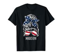 Madison - Chignon disordinato con occhiali da sole con nastro USA Maglietta