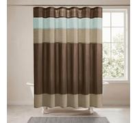Madison Park Amherst Tenda da Doccia in Finta Seta, a Strisce, Moderna, in Microfibra, Poliestere, Blu, 72 in x 72 in