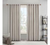 Madison Park Anaheim Cabin Plaid Tende Finestra Isolato Termico Fodera In Pile Decorazione Soggiorno Luce Bloccaggio Drappo per Camera da Letto e Appartamenti, 127 x 213 cm, Tasca Asta, Marrone