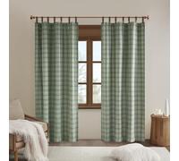 Madison Park Anaheim - Tenda per finestra a quadri, fodera in pile termoisolante, decorazione per soggiorno e camera da letto, confezione da 1 pannello singolo, 127 x 213 cm, con passanti in ecopelle,