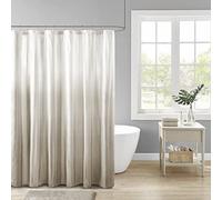 Madison Park Ara - Tenda da doccia Seersucker con stampa ombre, decorazione moderna per il bagno, lavabile in lavatrice, schermo privacy in tessuto, 72 x 72, colore: tortora