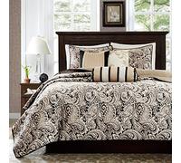 Madison Park Aubrey 6 Piece Quilted Coverlet Set Cal, Nero, Re/California King