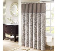 Madison Park Aubrey Shower Curtain Paisley Jacquard Pieced Microfiber Schermo di Privacy della Vasca Decorazioni del Bagno Domestico Moderno, Poliestere, Blu, 72 in x 72 in