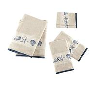 Madison Park Bayside Set di Asciugamani, Cotone, Blu, See Below