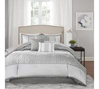 Madison Park Bennett 7 Piece Comforter Set Cal, Grigio, California King