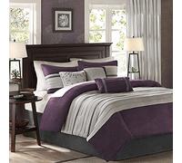Madison Park Biancheria da letto alternativa per tutte le stagioni, federe abbinate, cuscino decorativo, poliestere, viola, completo